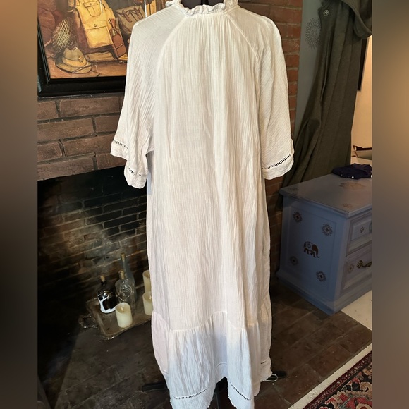 Chico’s white cotton gauze shift dress lined size 3 L - Picture 4 of 10